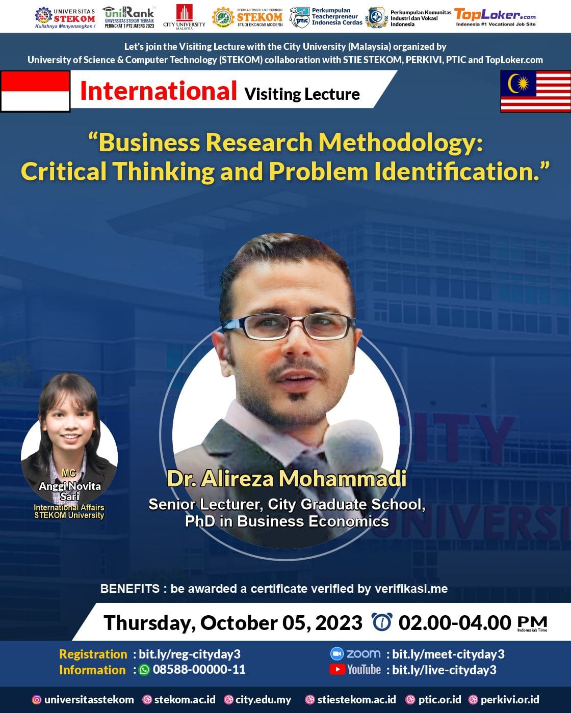 INTERNATIONAL Visiting Lecture Business Research Methodology: Critical Thinking and Problem Identification.