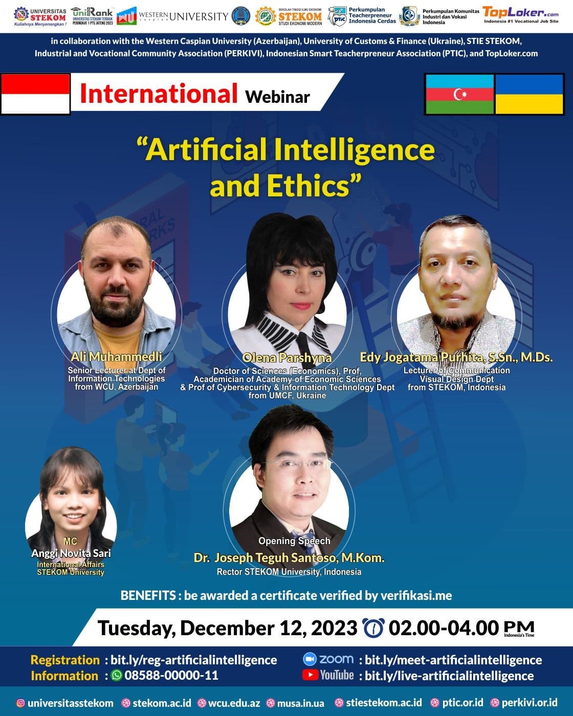 INTERNATIONAL WEBINAR Artificial Intelligence and Ethics