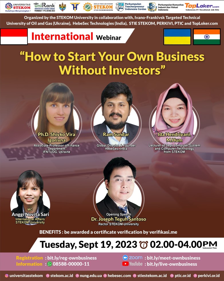 WEBINAR INTERNASIONAL How to Start Your Own Business Without Investors
